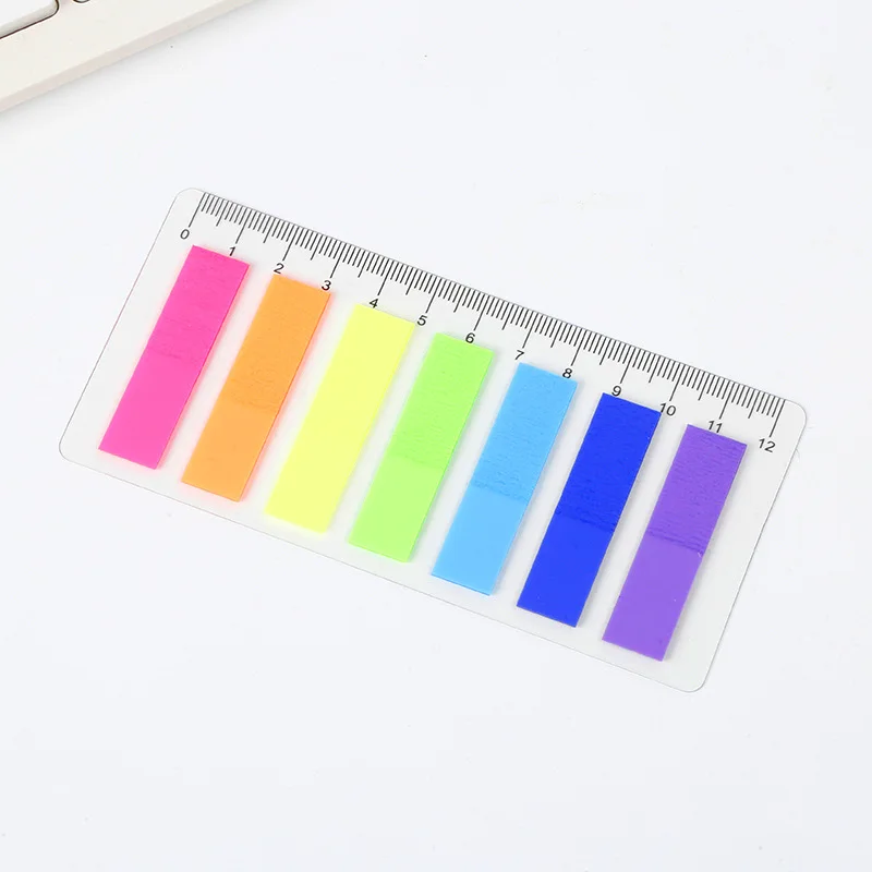 

140 Sheet Colorful Fluorescence Index Sticky PET Page Marker Planner Note-taking Classify Index Stickers Office School Memo Pads