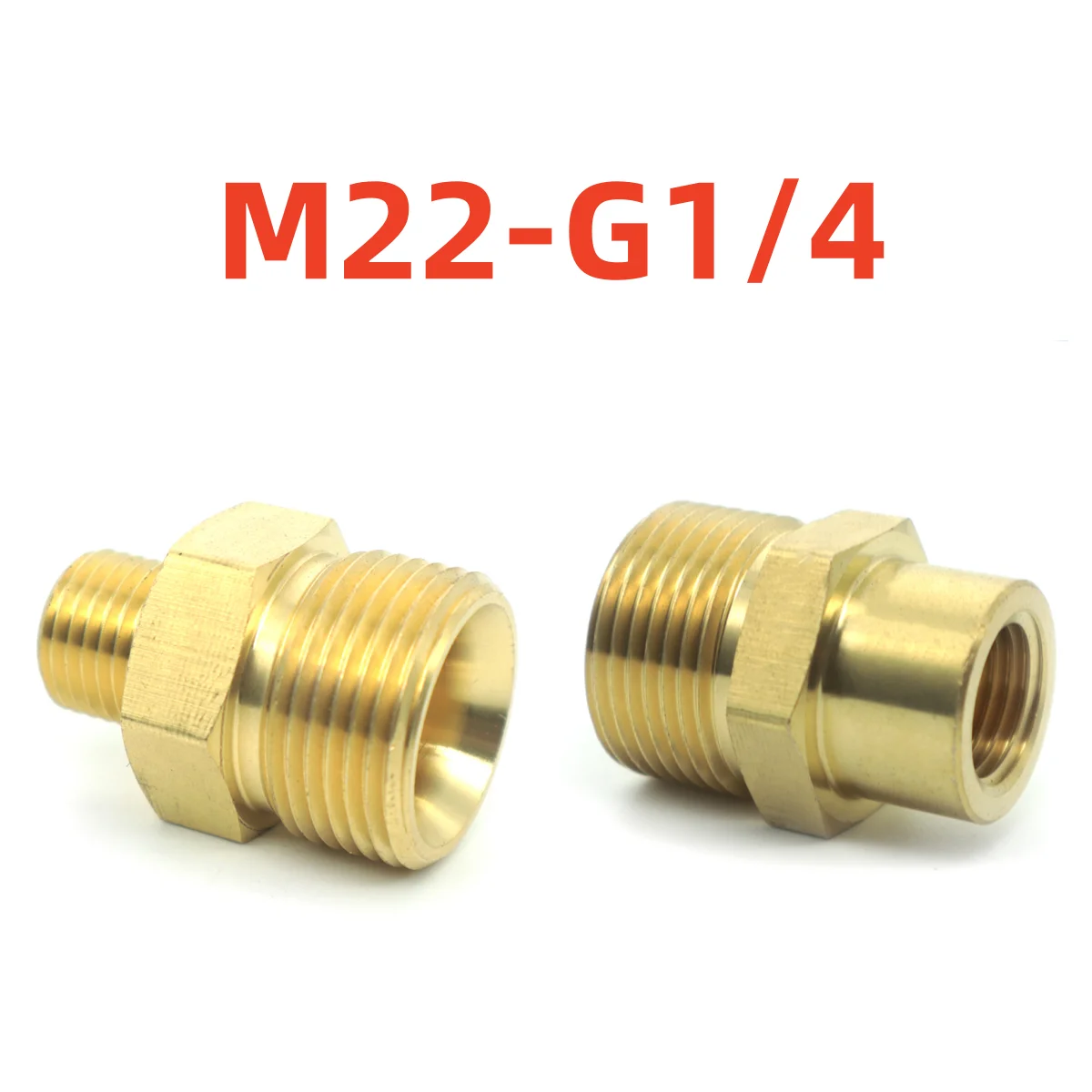 Drision 수나사 커플러 황동 워터 제트 커넥터, 고압 세차용 와셔 어댑터 피팅, M22 ~ 1/4 인치
