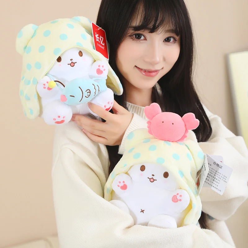 Anime Sanrio Kuromi New Kawaii Cute Marumofubiyori Blanket Bear Stuffed Plush Toys Plushies Birthday Party Gifts For Kids Girls