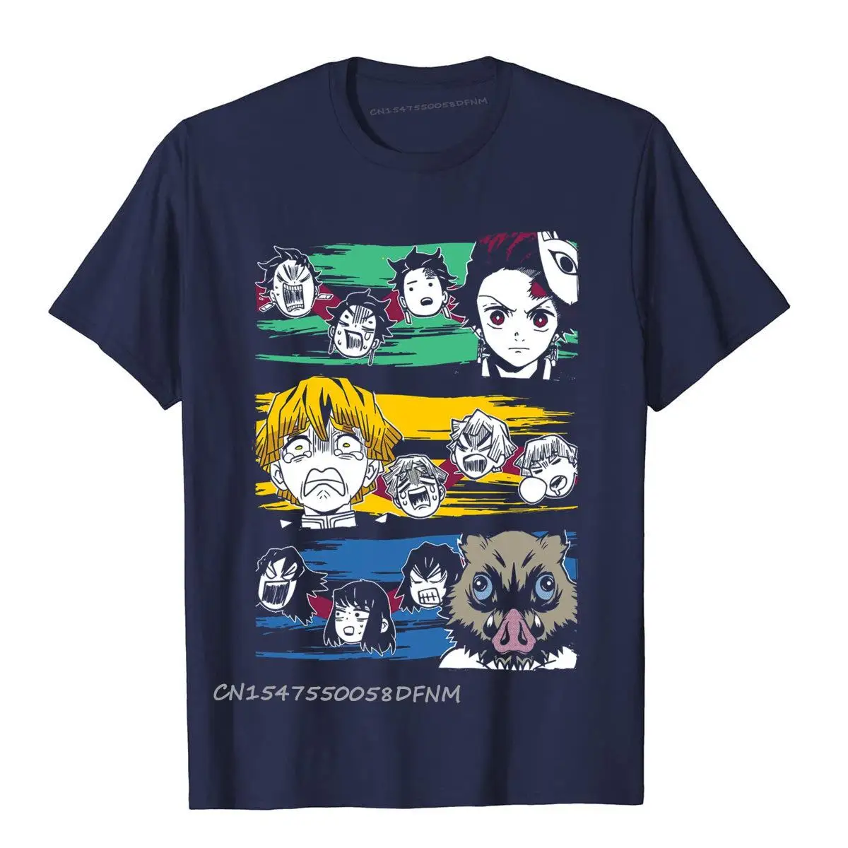 Customized cute art demon slayer anime Fitness T Shirt Designer Cotton Student T Shirt e artnavy
