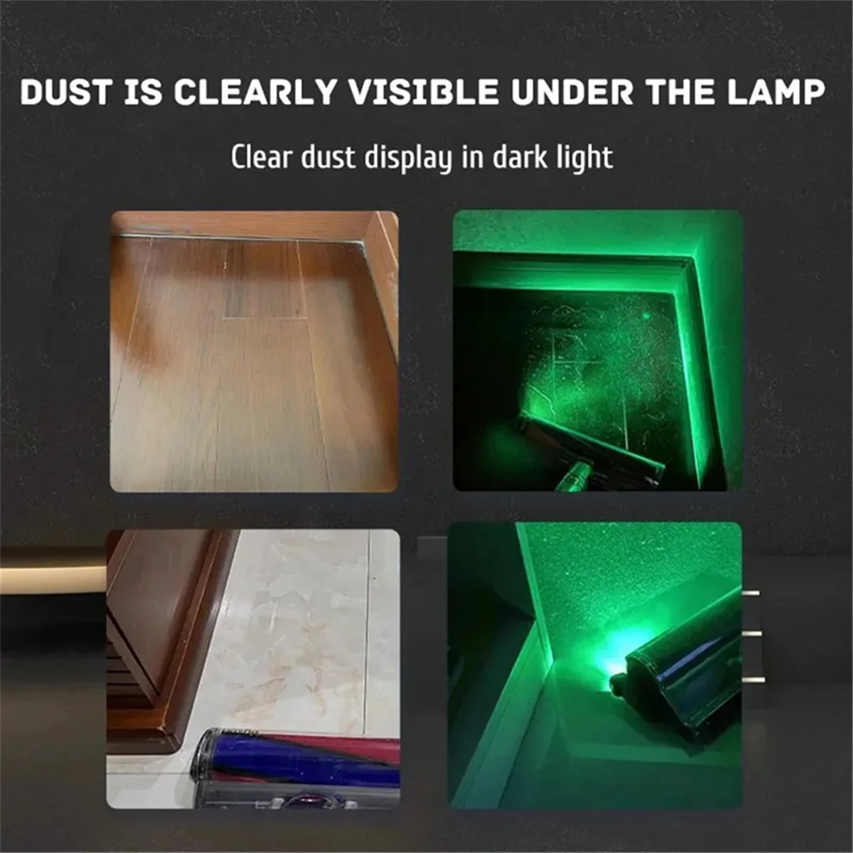 Vacuum Dust Detector Light Vacuum Led Light Attachment, Green LED for Cleaner Head Accessories