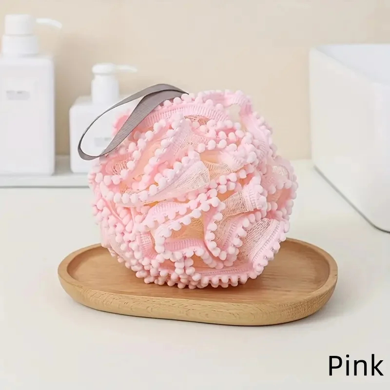 Description Picture 4 of itemSoft Mesh Bath Sponge Balls Skin Cleaning Brush Shower Puff Body Cleaner Exfoliating Scrubbers Bath Flower Bathing Accessories