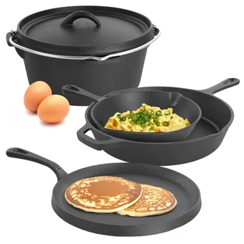 5-Piece Pre-Seasoned Cast Iron Cookware Set 1