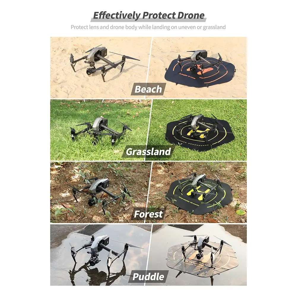 Drone Landing Pad Weighted 43.3inch Waterproof Foldable Landing Pad Accessories Compatible For Ma vic 3 Pro RC Drones