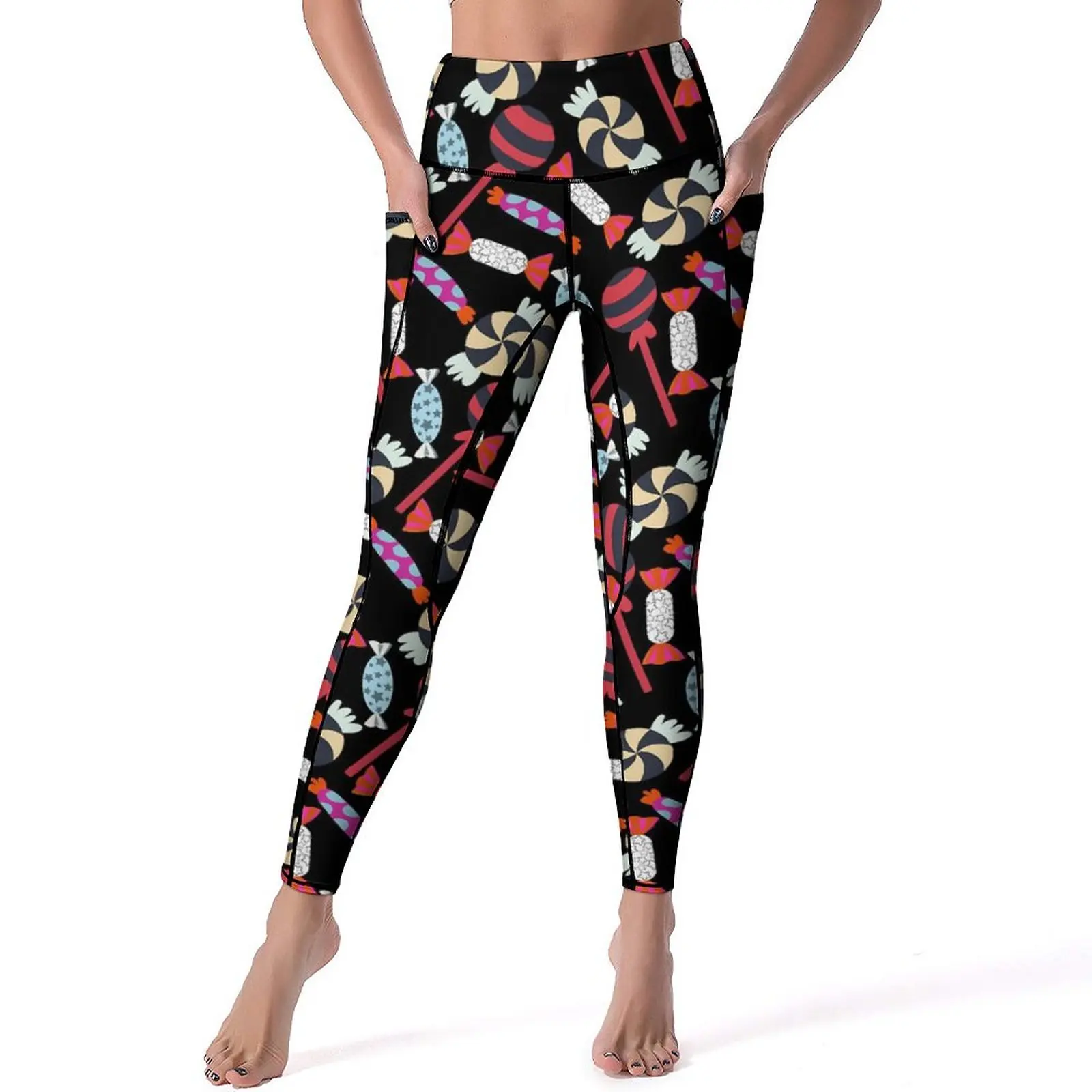 

Candy Print Leggings Lollies Lollipop Workout Yoga Pants Push Up Casual Leggins Quick-Dry Graphic Sport Legging Big Size