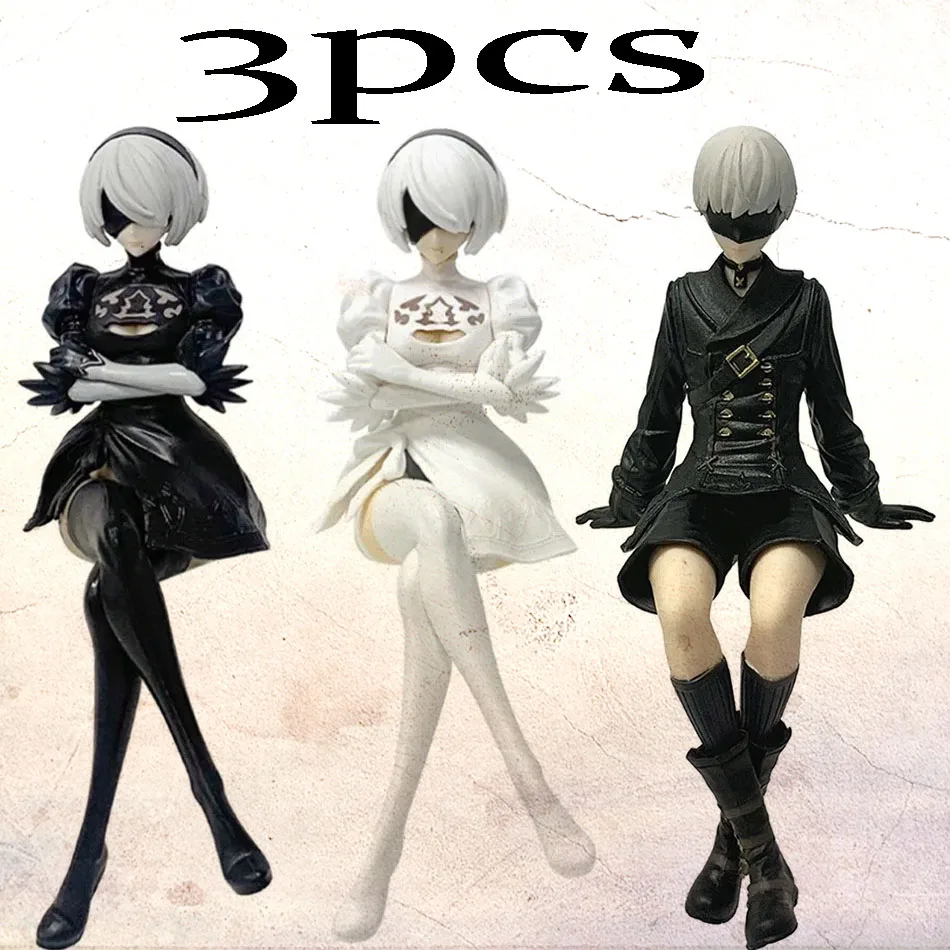 Figurine flambant neuve noir et blanc de 13 à 15cm, modèle de pose d'assise PVc, jouet cadeau de collection, cadeau du nouvel an et de vacances, en Stock
