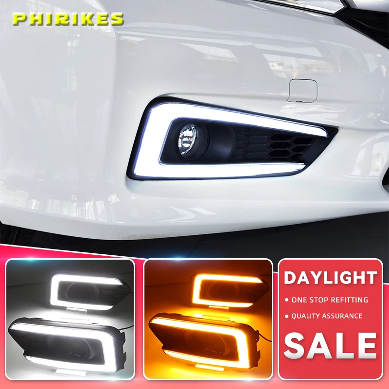 

For Honda City Grace 2017 2018 2019 Turn Yellow Signal Relay Waterproof ABS 12V Car Lamp DRL LED Daytime Running Light Fog Lamp
