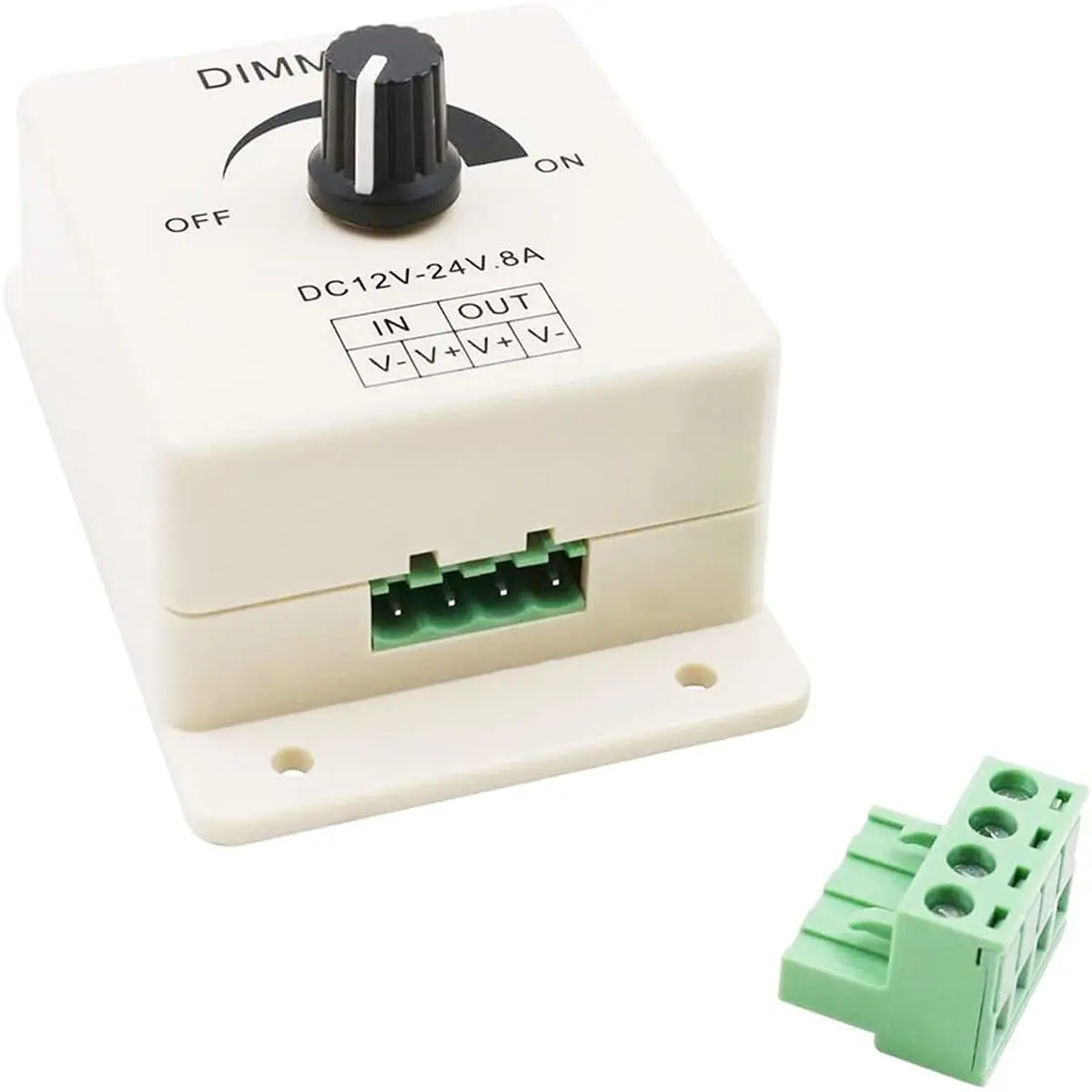 2 PCS LED Dimmer Switch led strip controller led dimmer switch led dimmer controller smart dimmer switch lamp dimmer led strip switch led string dimmer DC 12V 24V 8A Adjustable Brightness Lamp Bulb Strip Driver Single Color Light Power Supply Controller