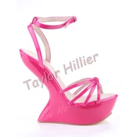 Sandales à plateforme de Style étrange, boucle à tête ronde, sandales d'été pour femmes, mode fête, Sexy, sangle à ongles, talon, chaussures à bout ouvert 3