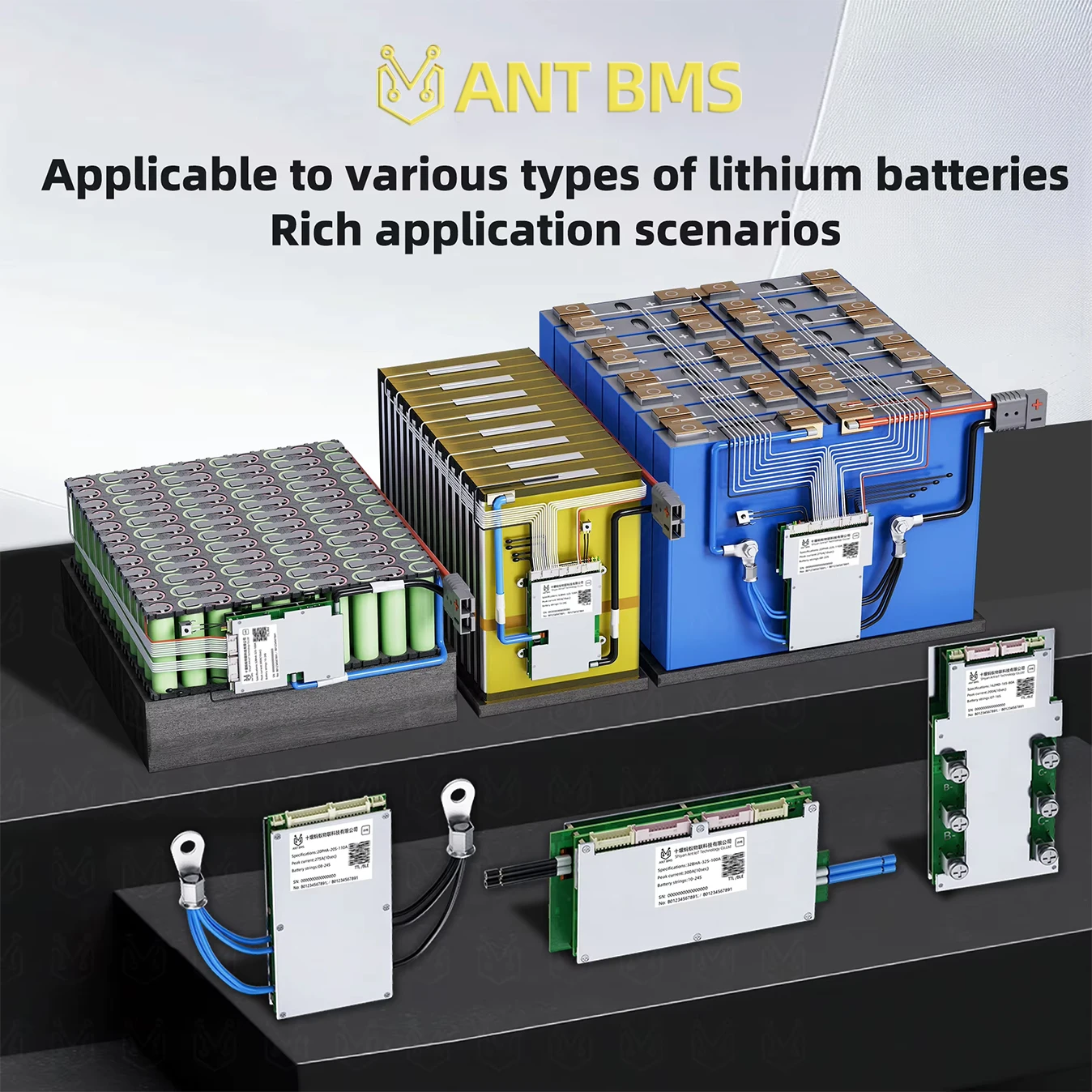 High Power ANT BMS 8S-22S Smart BMS with LCD and App Control LiFePO4 Balance Board for  Energy Storage, Marine, Off-Grid Systems 5