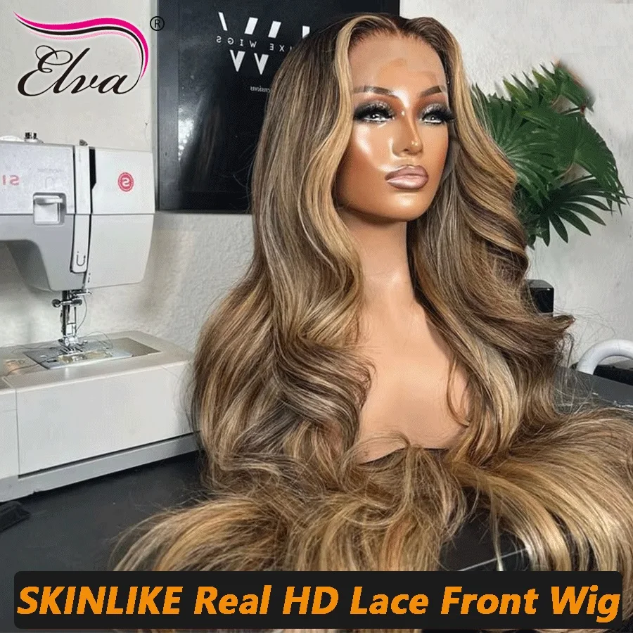 Highlighted 13x6 HD Lace Frontal Wig 36inch Human Hair Wigs 5x5 HD Lace Closure Wig Skinlike 100% Real HD Lace Wigs For Women