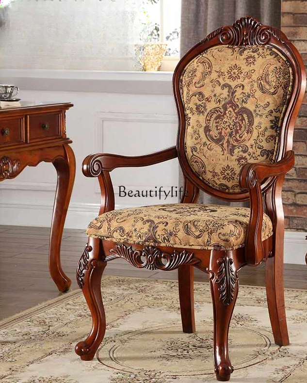 

European Solid Wood Backrest for Dining Chair Armchair