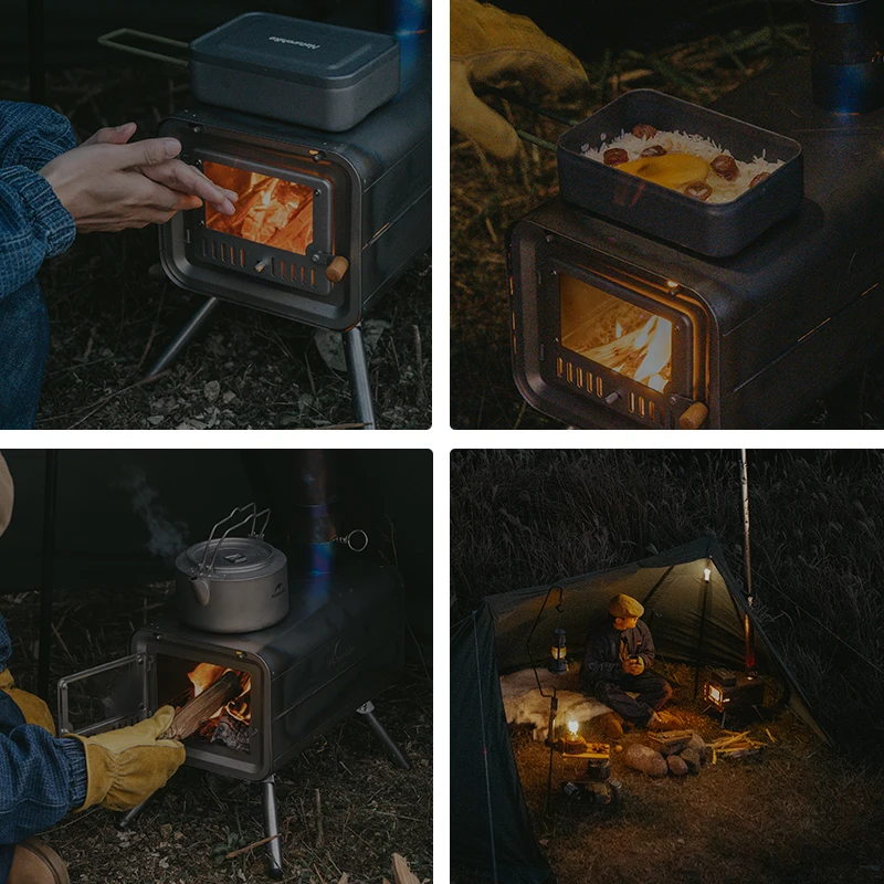 Forno da Trekking di sopravvivenza rimovibile fornello da campeggio  portatile da esterno per legna da ardere