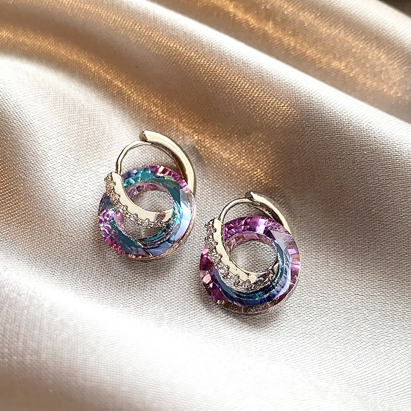 2024 sommer Neue Künstliche Fantasie Kristall Kreis Ring Schnalle Anhänger Ohrringe für frauen Luxus Schmuck Ungewöhnliche Zubehör – Detail 8