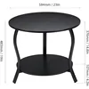 Small Round Coffee Table with Open Storage,23" 2-Tier Coffee Side Tables for Small Space, Accent Center Table Circle Sofa End 3
