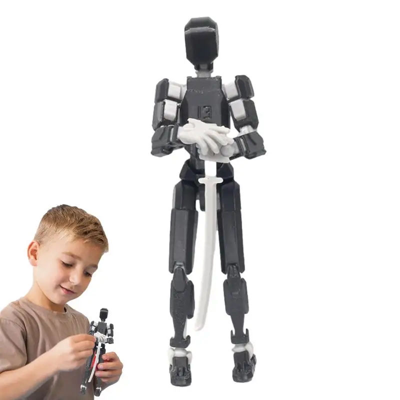 

3D Printed Mannequin Toys Movie Character Robot Lucky Model DIY Multi Joint Movable Action Figures Toys For Kids Children Boys