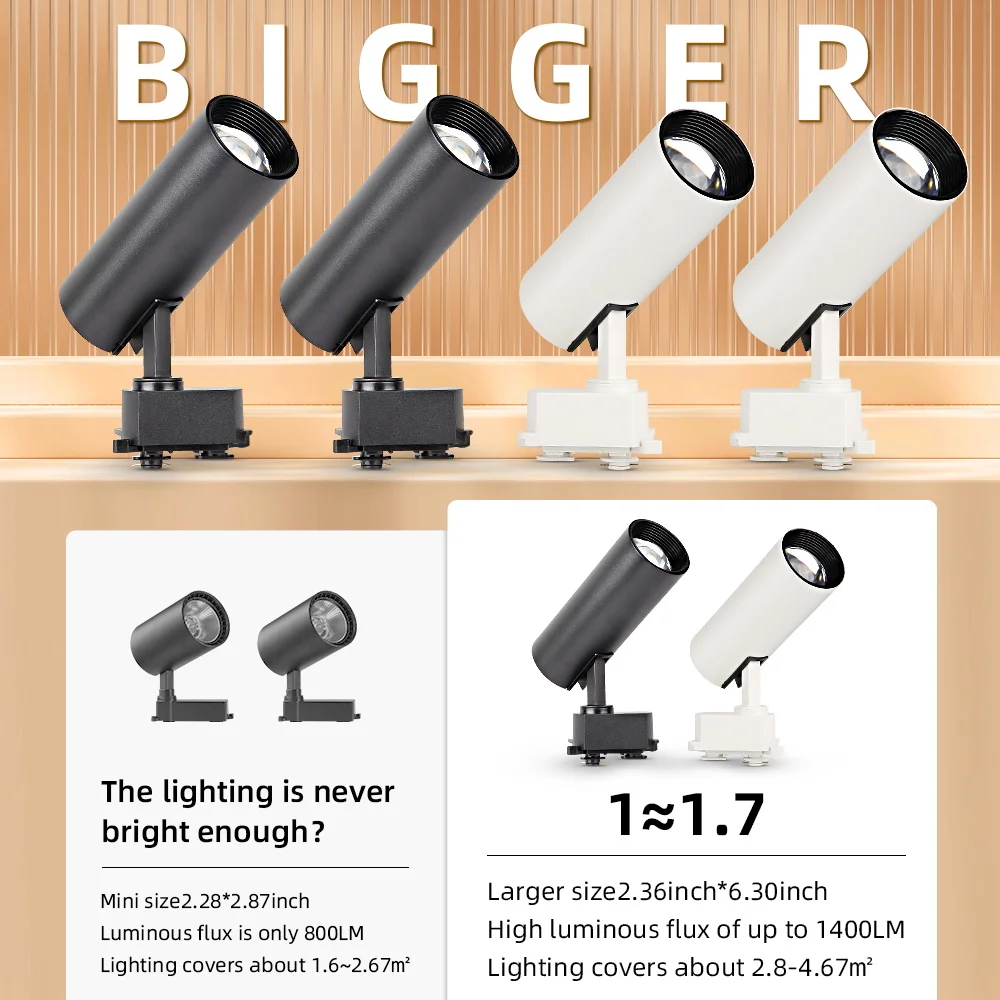 Set LED Track Light Dimmable Track Lamp AC180-265V COB led Spotlight  for Living Room Kitchen Clothing Store Rail Lamp Lighting 4