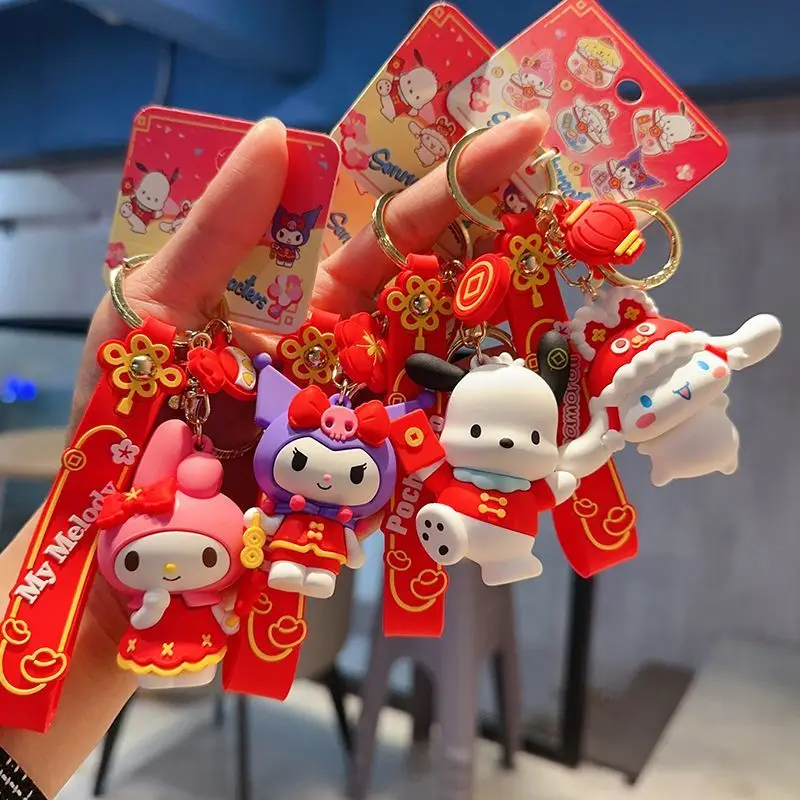 

Sanrio Cinnamoroll Kuromi My melody аниме брелок с мультяшным рисунком Новогодняя Подвеска для сумки парные украшения в том же стиле Сюрприз подарок