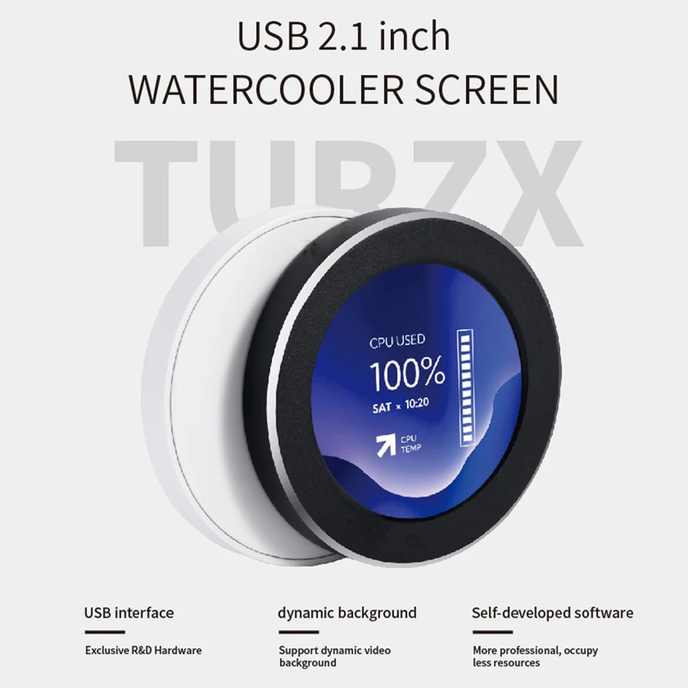 120 240 360 CPU AIO Cooling Monitor Round Screen IPS 2.1 Inch Real Time  Temp.+GIF+Video Anime Themes AIDA 64 Control CPU MOD - AliExpress