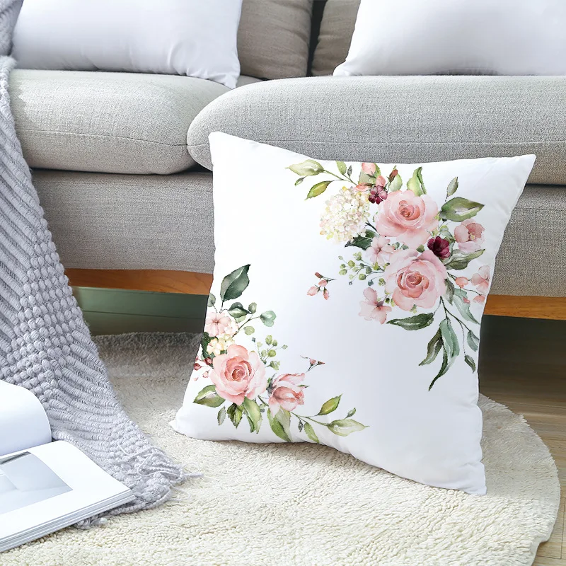 Description Picture 5 of itemSpring Letter Print Flower Pillow Case Home Decor for Sofa Cushion Cover Polyester Pillow Cover Drop Shipping Housse De Coussin