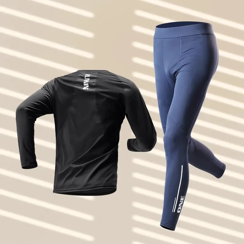 Men High Elastic Sets Quick Dry Pants Cycling Clothes Jogging Fitness Outdoor Compression Breathable Quality Training Tracksuits