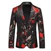 White Men's Rose Pattern Suit Jacket, Wedding Party Dress Coat, High Quality Men Slim Blazers Masculino Big Size M-6XL 5