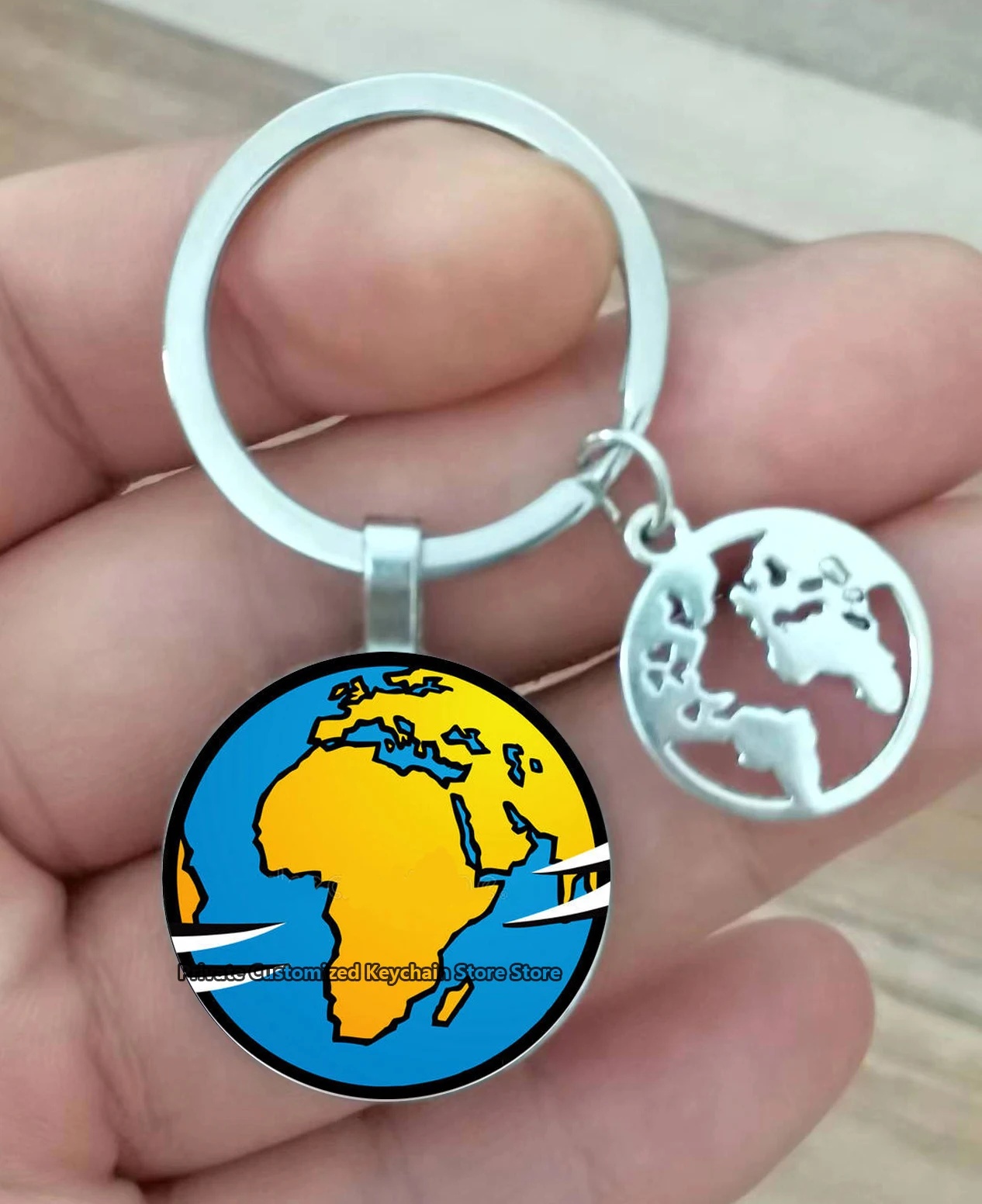 New Cute Earth Pendant Keychain Handmade World Map Geography Key Ring Glass Dome Keychain Women Bag Charm Gift Travel Souvenir transparent jewelry box large capacity glass jewelry drawer organizer case for earrings bracelet storage ring holder display