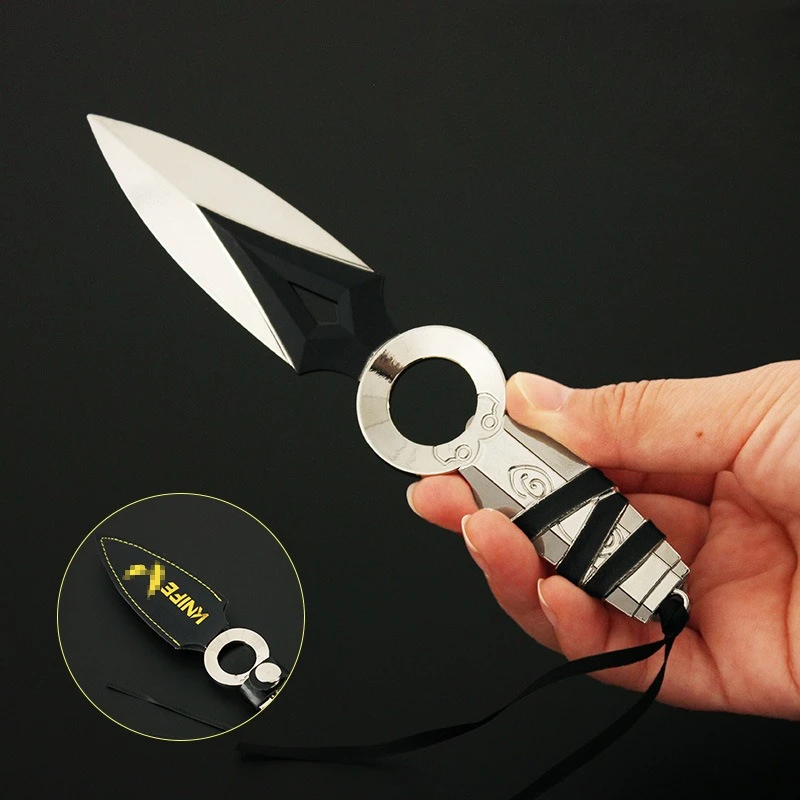 17cm Valorant Jett Weapon Kunai Game Melee Weapon Metal Model Leather Case Samurai Sword Cool Collection Gifts Boys Toys