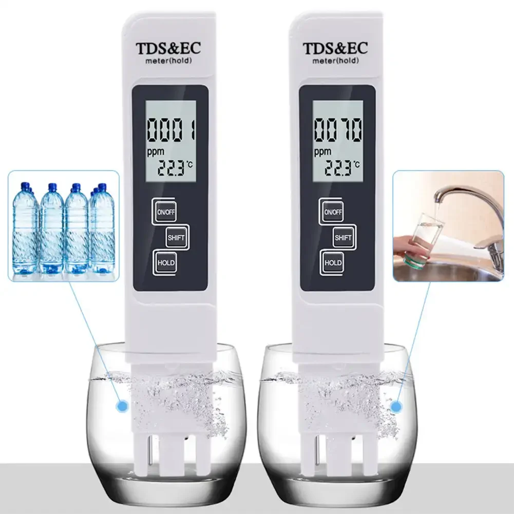 Professional 3 In 1 Tester Water Meter TDS EC Temperature Meter Digital LCD Water Testing Pen Purity Filter Quality water quality detector water tester