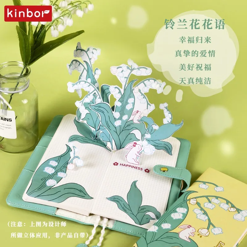 Kinbor-weekly Planner Notebook Cadernos Bonitos Rebellib e Linglan Flower Fabric Diary Weeks Notebook Eficiência de Auto-ajuda - Imagem 3