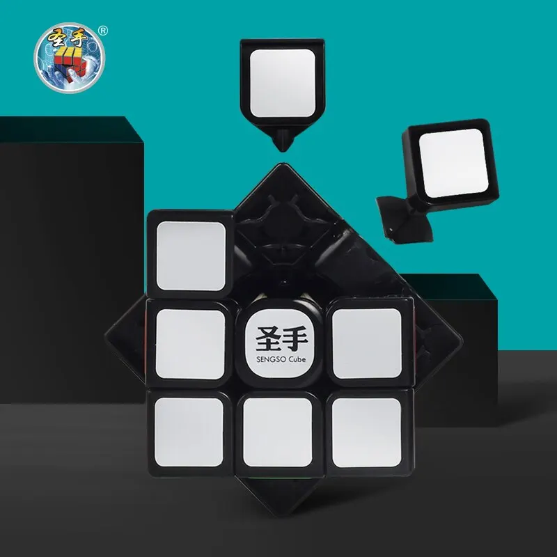 SENGSO Speed Cube 3x3 Sticker Magic Cube Educational Toys Children Puzzle Toys