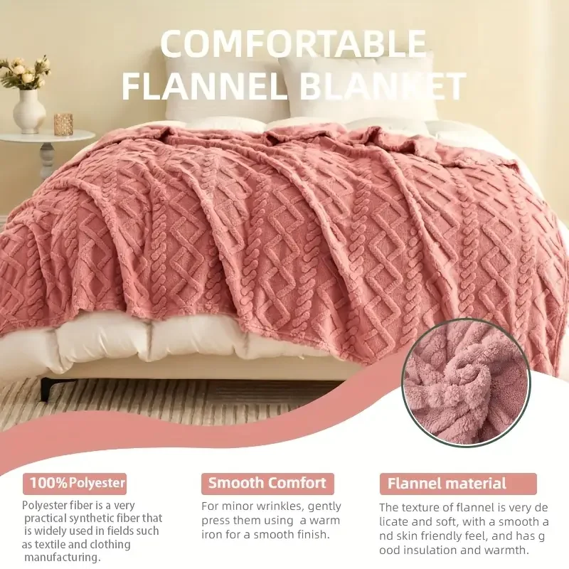 Ultra-Soft 3D Plush Fleece Blanket - Cozy Warmth Flannel Throw