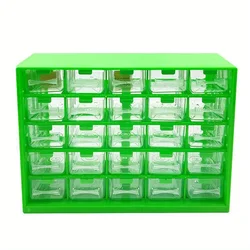 Wall-Mounted Multi-Grid Drawer Organizer and Storage Tool Case (Light Green)