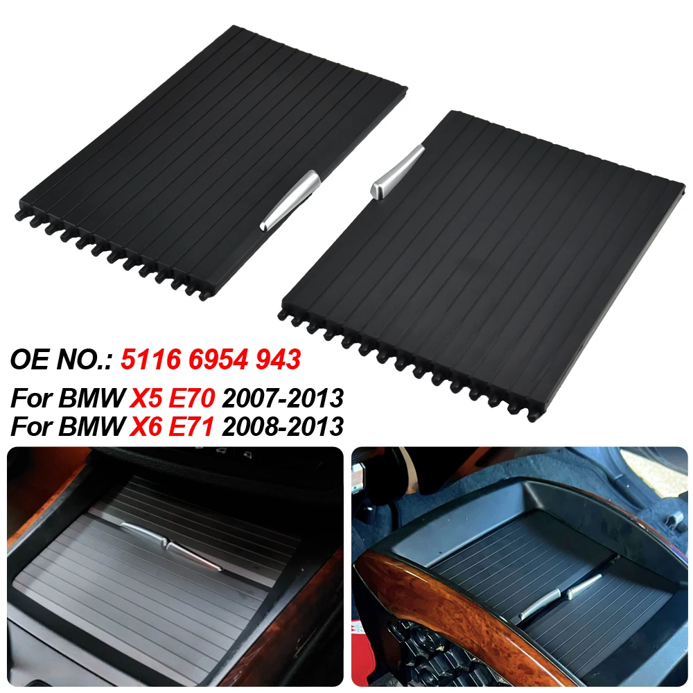 Car Center Console Cup Holder Cover Slide Roller Blinds Storage Box Cerniera Copertura Scorrevole Per Bmw X5 E70 X6 E71 E72 2007-2014
