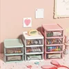 2/3/4 Layers Plastic Desktop Storage Box, Drawer Type Office Transparent Storage Cabinet, Cosmetics Finishing Storage Rack 3
