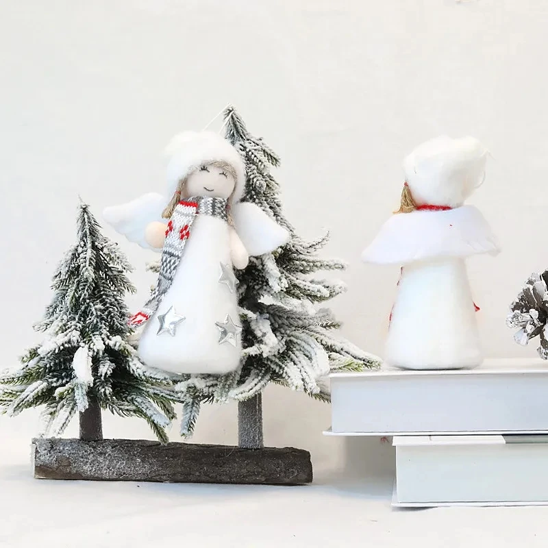 Christmas Decorations Plush Angel Girl Doll Pendant Xmas Tree Hanging Ornaments New Year 2023 Xmas Gift Toy Supplies