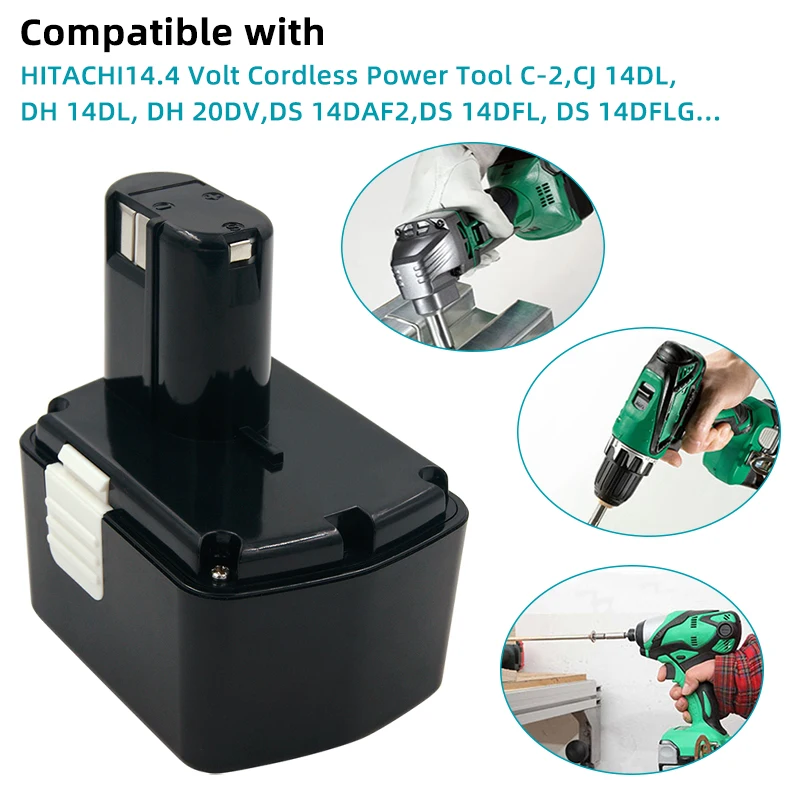 14.4V NI-MH 4.0Ah Rechargeable Battery For Hitachi EB1414S