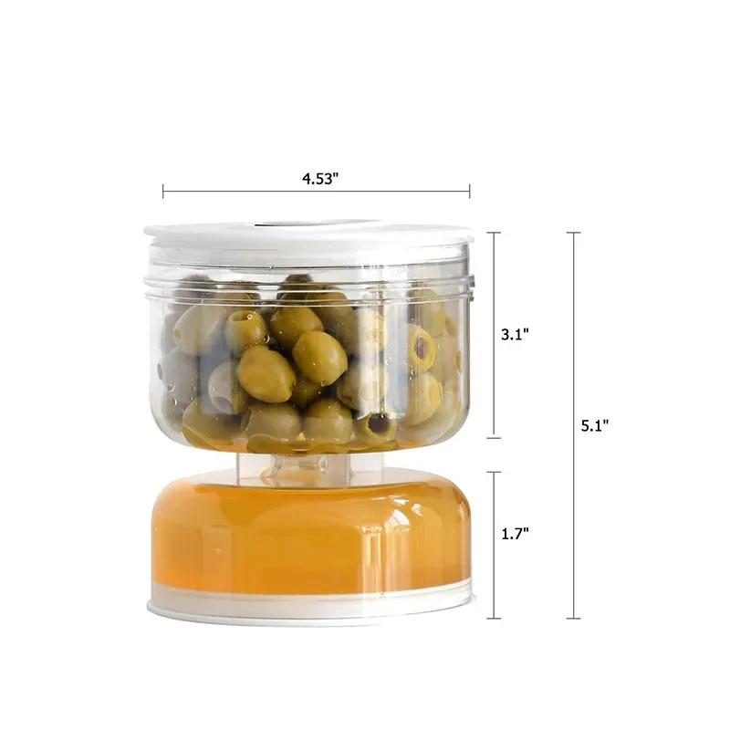 Pickles Jar Dry and Wet Dispenser Pickle and Olives Hourglass Jar Cucumber Container for Kitchen Food Juice Separator Tools,pickle storage container,olive pickle strainer jar,olive and pickle strainer jar