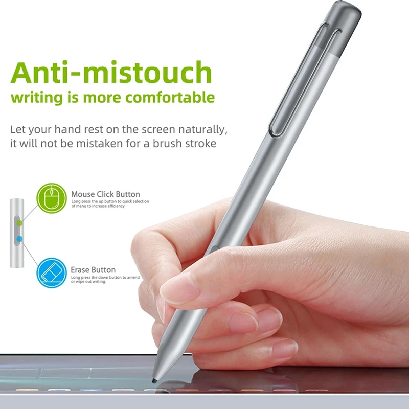 Per Microsoft Surface 3 Pro3/4/5/6/Book/Laptop Penna Capacitiva 1024 Livelli Di Pressione Con Estrattore Di Punta + Punta