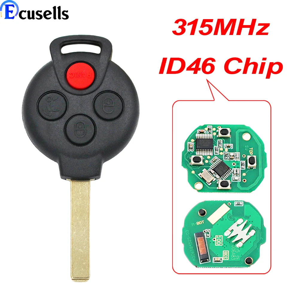 Id46 Car Remote Key 4 Button 315MHz ID46 Chip KR55WK45144 Keyless Entry ...