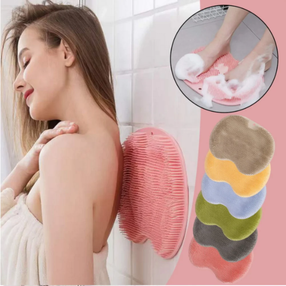 Lazy Shower Foot Wash Brush Rub Back Sucker Brush Foot Massage Pad Non