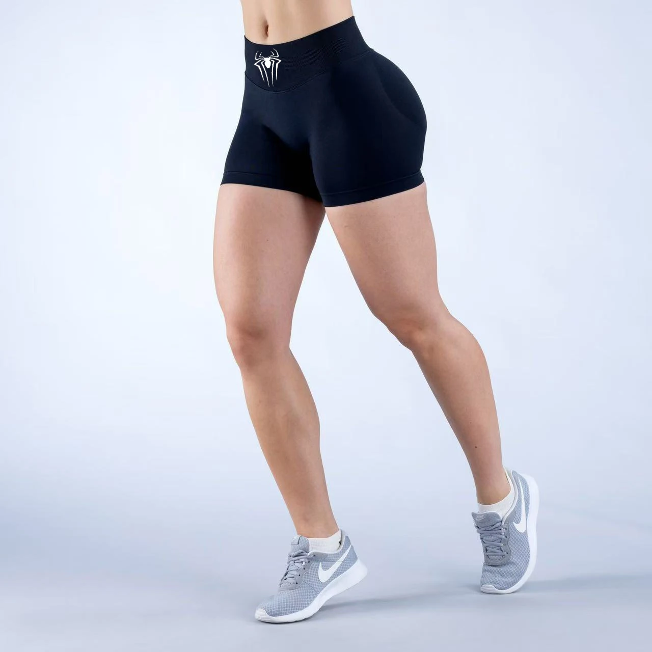 Summer New Women's Seamless Knit High Elastic Fitness Wear Pleated Hip Lift Three-quarter Pants Tight Sports Yoga Pants