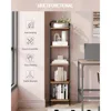 Narrow Book Shelf, Industrial Corner Shelf Storage Organizer, Slim Shelving Unit for Home Office, Living Room5-Tier, Bookcases 3