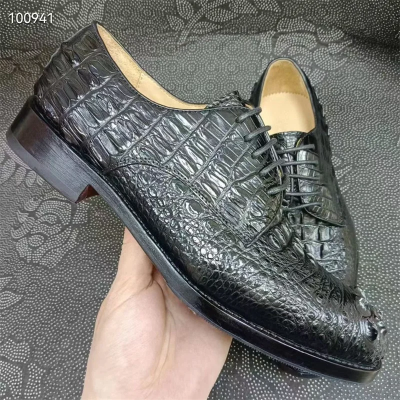 Authentic Crocodile Skin Hand Painted Mixed Color Men Rivets Party Dress  Shoes Genuine Alligator Leather Male Punk Studs Oxfords - AliExpress