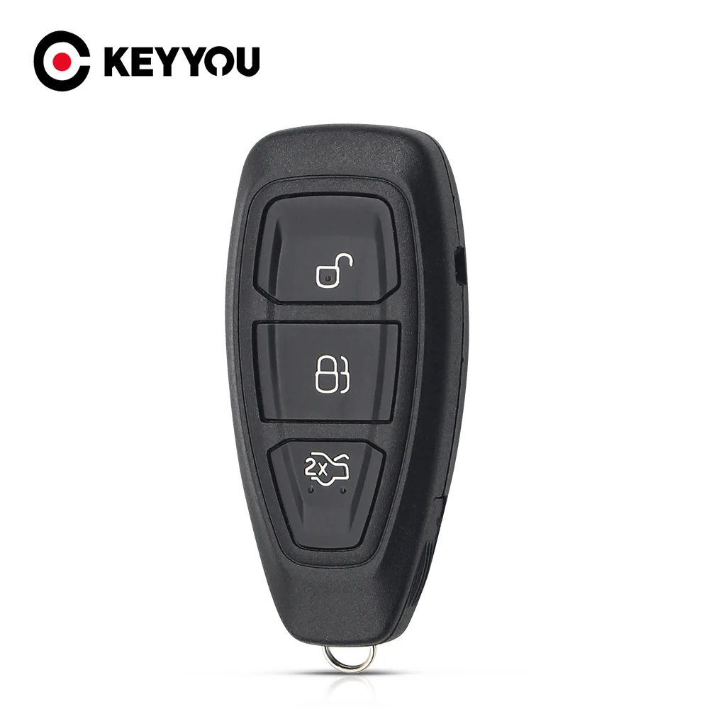 Keyyou Per Ford Car Key Case 3 Pulsanti Per Ford Focus C-Max Mondeo Kuga Fiesta Sostituzione Smart Remote Car Key Case Hu101 Blade