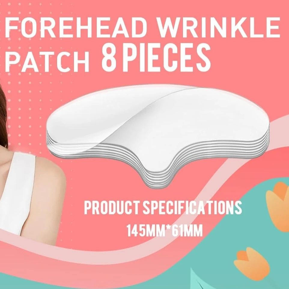 8Pcs Silicone Forehead Wrinkle Patches Reusable Anti Wrinkle Facial Pads for Smoothing Forehead Wrinkles & Fine Lines Overnight