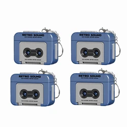 Vintage - Inspired Mini Recorder Keychain - Novelty Gift and Stylish Accessory (4xblue Chinese song)