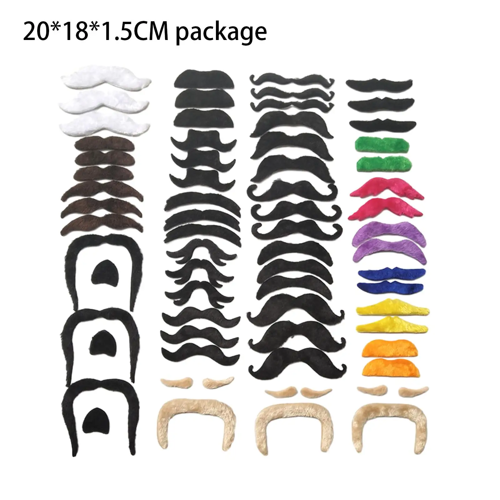 

66 Pieces Fake Mustaches Simulation Beards for Holidays Dressing up Decor