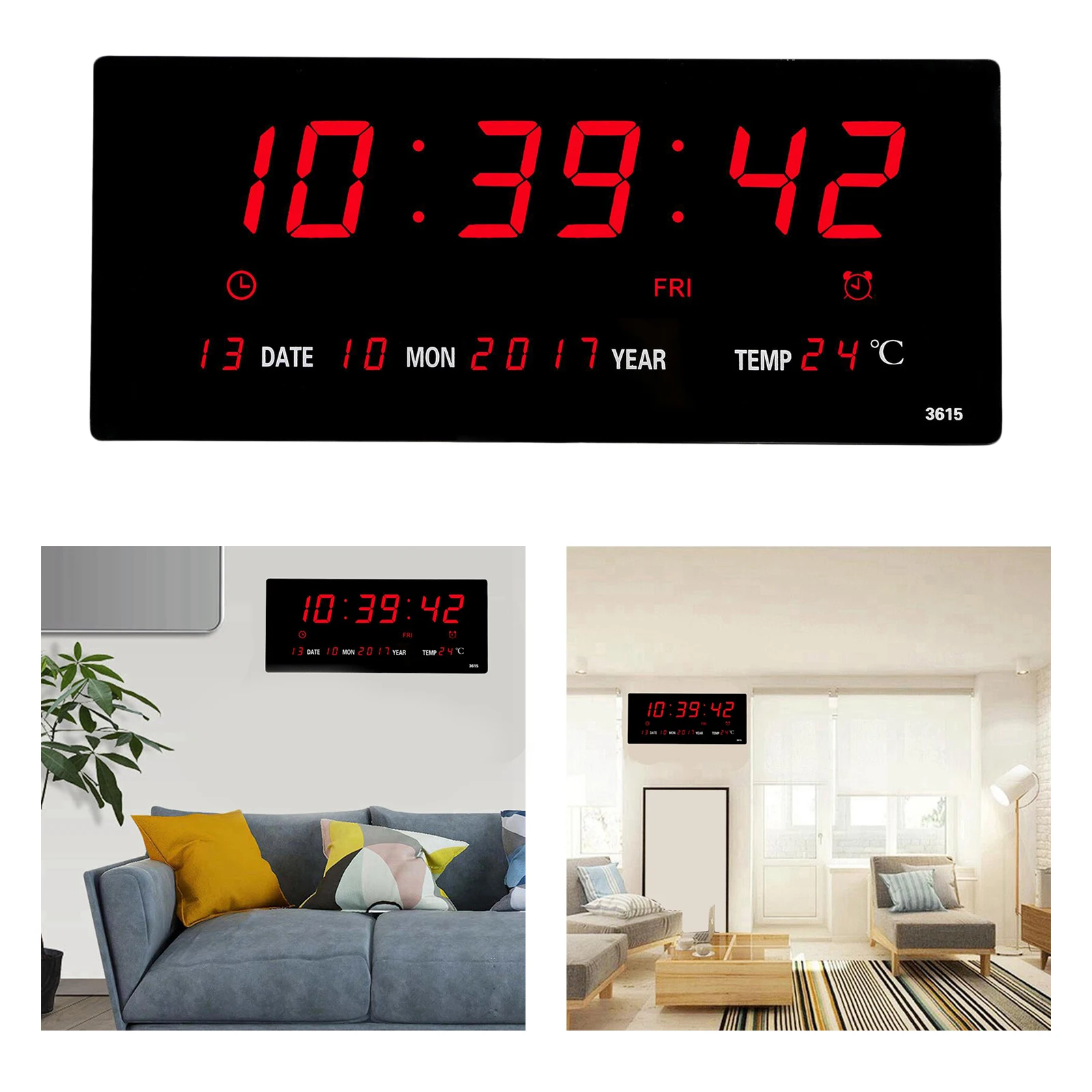 Reloj de mesa Digital de 12/24H, hora, relojes de temperatura, decoración  de escritorio de oficina, adorno nórdico para habitación, regalo para  niños, suministros de decoración de pared - AliExpress