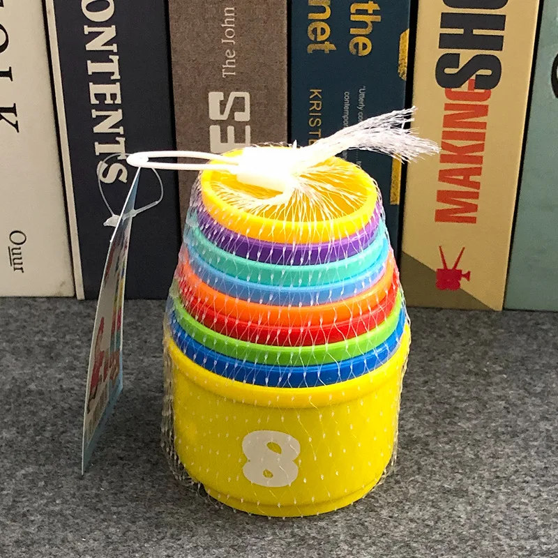Educational Stacking Toys 9PCS/Set Funny Rainbow Cups Stacking Tower For Kids Boys and Girls